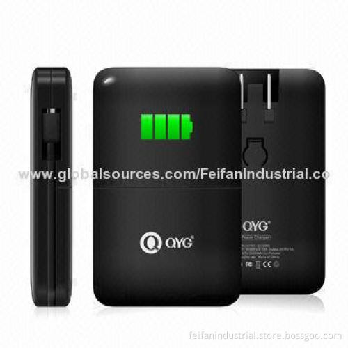 3,000mAh Power Bank with Built-in AC Adapter Micro